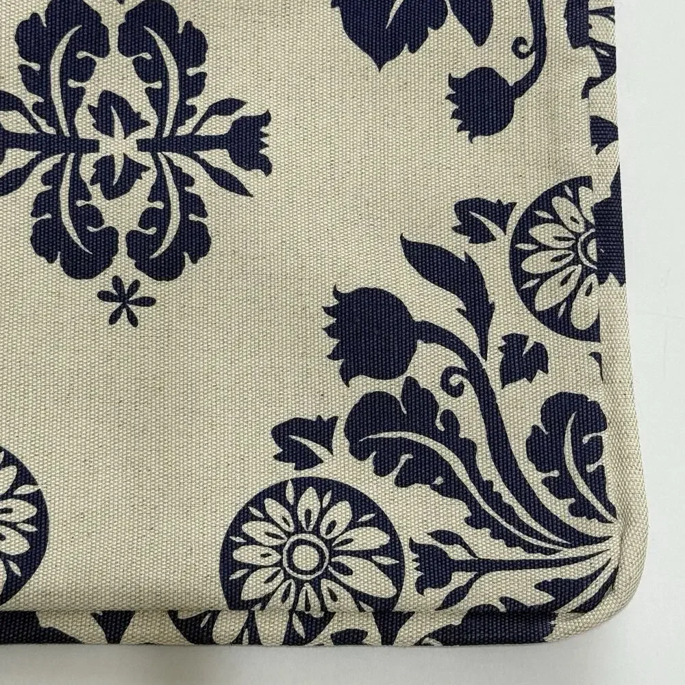 Mongoose Handcrafted 2 Blue Tile Print Cotton Pillow Covers 20”X20” Zip NWT